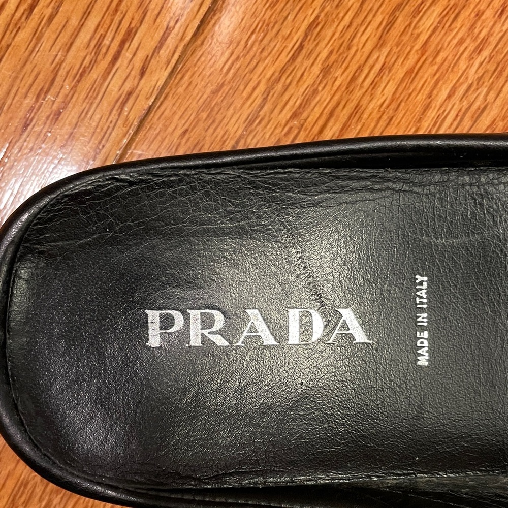 Prada Women’s Textured Black Slip-On Loafer - Picture 2 of 9